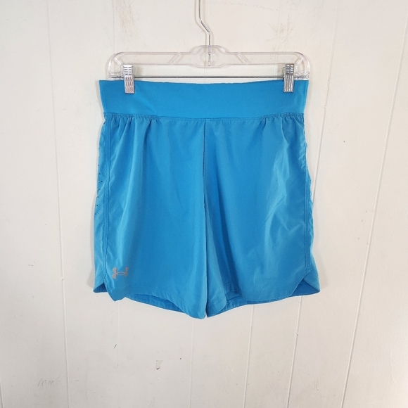 Under Armour Speed Pocket Blue Fitted Mens Size Medium 7 Inch Inseam - Picture 1 of 16